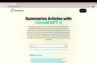 Compresso: Article Summarizer App Compresso: Article Summarizer App