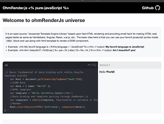 ohmRenderJs - A Quick Web Frontend building Library