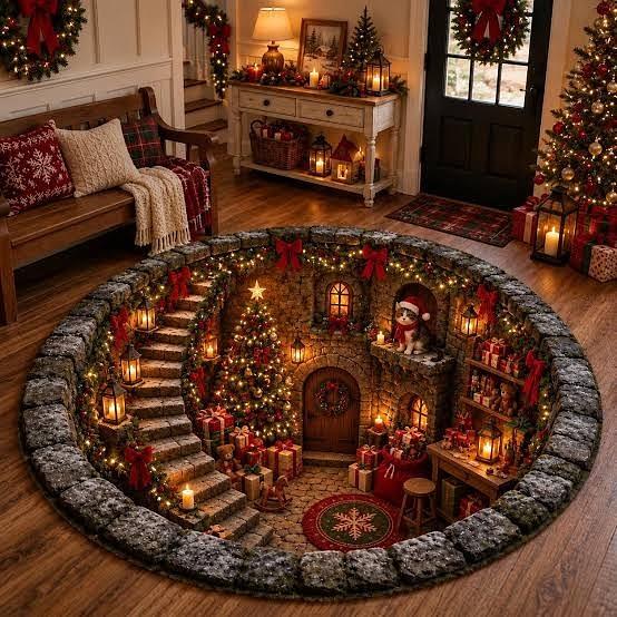 Shirem Christmas 3D Illusion Rug Shirem Christmas 3D Illusion Rug