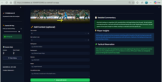 Cricket Match Analyser 