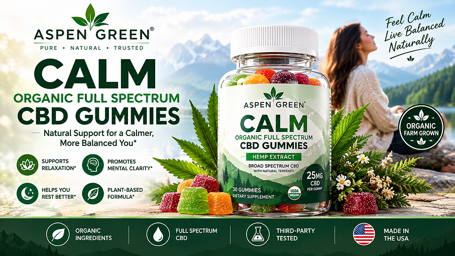 Aspen Green Calm Organic Full Spectrum CBD Gummies – Daily Wellness Support