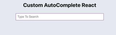 Autocomplete Input in React