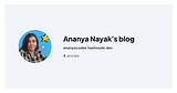 Ananya Nayak's Blog