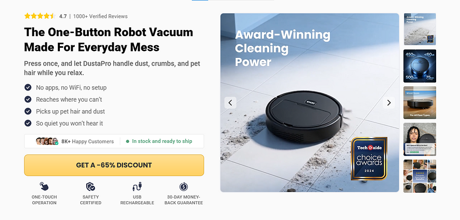 DustaPro Robot Vacuum Cleaner: Complete Review, Cost, Benefits DustaPro Robot Vacuum Cleaner: Complete Review, Cost, Benefits
